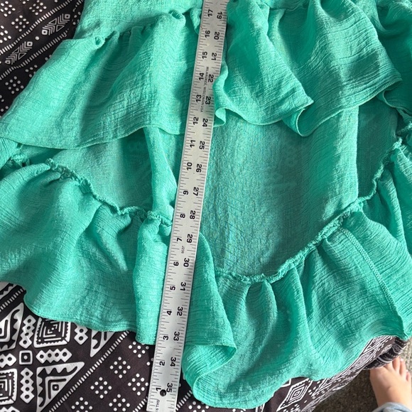 Green Ruffled Strapless Dress - Picture 9 of 9